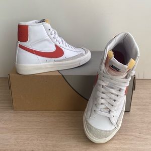Nike Blazer Mid ‘77 White/Orange Women Sneakers- SZ 5